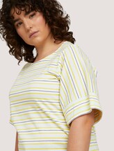 Plus - Gestreiftes T-Shirt mit Bio-Baumwolle - Frauen - soft blue yellow stripe Plus - Gestreiftes T-Shirt mit Bio-Baumwolle - Frauen - soft blue yellow stripe - 9 - My True Me
