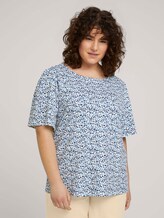 T-Shirt mit Volantärmeln - Frauen - blue aquarelle dots T-Shirt mit Volantärmeln - Frauen - blue aquarelle dots - 1 - My True Me