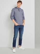 Strukturiertes Langarmshirt mit Kapuze - Männer - Sky Captain Blue Non-Solid Strukturiertes Langarmshirt mit Kapuze - Männer - Sky Captain Blue Non-Solid - 3 - TOM TAILOR Denim