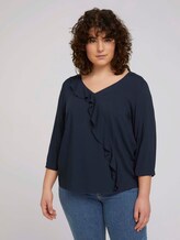 Volant Bluse mit LENZING™ ECOVERO™ - Frauen - Sky Captain Blue Volant Bluse mit LENZING™ ECOVERO™ - Frauen - Sky Captain Blue - 1 - My True Me