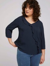 Volant Bluse mit LENZING™ ECOVERO™ - Frauen - Sky Captain Blue Volant Bluse mit LENZING™ ECOVERO™ - Frauen - Sky Captain Blue - 5 - My True Me