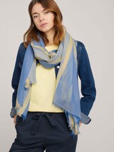 Fließender Schal mit Streifen - Frauen - creme yellow structured stripe Fließender Schal mit Streifen - Frauen - creme yellow structured stripe - 5 - TOM TAILOR Denim
