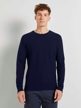 Strukturierter Strickpullover - Männer - Sky Captain Blue Strukturierter Strickpullover - Männer - Sky Captain Blue - 1 - TOM TAILOR Denim