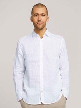 gemustertes Hemd mit Leinen - Männer - White gemustertes Hemd mit Leinen - Männer - White - 1 - TOM TAILOR