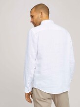 gemustertes Hemd mit Leinen - Männer - White gemustertes Hemd mit Leinen - Männer - White - 2 - TOM TAILOR