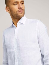 gemustertes Hemd mit Leinen - Männer - White gemustertes Hemd mit Leinen - Männer - White - 9 - TOM TAILOR