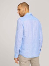 gemustertes Hemd mit Leinen - Männer - light blue structure gemustertes Hemd mit Leinen - Männer - light blue structure - 2 - TOM TAILOR