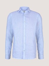 gemustertes Hemd mit Leinen - Männer - light blue structure gemustertes Hemd mit Leinen - Männer - light blue structure - 7 - TOM TAILOR