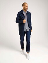 gemustertes Hemd mit Leinen - Männer - navy white houndstooth gemustertes Hemd mit Leinen - Männer - navy white houndstooth - 3 - TOM TAILOR
