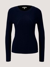 Pullover mit Ripp Struktur - Frauen - Sky Captain Blue Pullover mit Ripp Struktur - Frauen - Sky Captain Blue - 7 - TOM TAILOR Denim