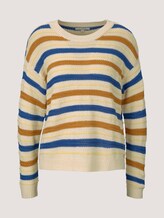 Strickpullover mit Streifenmuster - Frauen - creme blue yellow stripe Strickpullover mit Streifenmuster - Frauen - creme blue yellow stripe - 7 - TOM TAILOR Denim