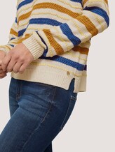 Strickpullover mit Streifenmuster - Frauen - creme blue yellow stripe Strickpullover mit Streifenmuster - Frauen - creme blue yellow stripe - 9 - TOM TAILOR Denim