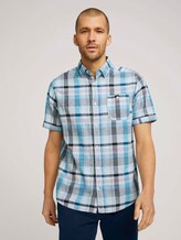 kariertes Kurzarmhemd - Männer - teal blue base colourful check kariertes Kurzarmhemd - Männer - teal blue base colourful check - 1 - TOM TAILOR