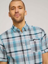 kariertes Kurzarmhemd - Männer - teal blue base colourful check kariertes Kurzarmhemd - Männer - teal blue base colourful check - 9 - TOM TAILOR