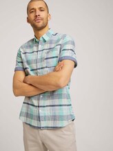 kariertes Kurzarmhemd - Männer - lucid green colourful check kariertes Kurzarmhemd - Männer - lucid green colourful check - 5 - TOM TAILOR