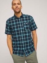 kariertes Kurzarmhemd - Männer - navy base teal green check kariertes Kurzarmhemd - Männer - navy base teal green check - 5 - TOM TAILOR