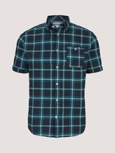 kariertes Kurzarmhemd - Männer - navy base teal green check kariertes Kurzarmhemd - Männer - navy base teal green check - 7 - TOM TAILOR
