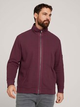 Sweatjacke mit Stehkragen - Männer - Dusty Wildberry Red Sweatjacke mit Stehkragen - Männer - Dusty Wildberry Red - 1 - Men Plus