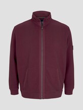 Sweatjacke mit Stehkragen - Männer - Dusty Wildberry Red Sweatjacke mit Stehkragen - Männer - Dusty Wildberry Red - 7 - Men Plus