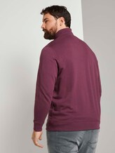 Sweatjacke mit Stehkragen - Männer - Dusty Wildberry Red Sweatjacke mit Stehkragen - Männer - Dusty Wildberry Red - 2 - Men Plus