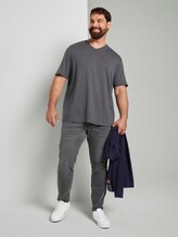 T-Shirt in Melange-Optik - Männer - Dark Grey Melange T-Shirt in Melange-Optik - Männer - Dark Grey Melange - 3 - Men Plus