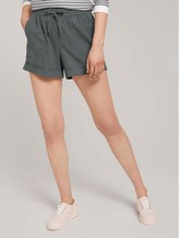 Relaxed-fit shorts with linen - Women - dusty pine green Relaxed-fit shorts with linen - Women - dusty pine green - 1 - TOM TAILOR Denim