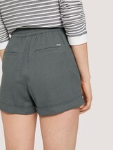 Relaxed-fit shorts with linen - Women - dusty pine green Relaxed-fit shorts with linen - Women - dusty pine green - 9 - TOM TAILOR Denim