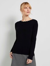 Strickpullover mit Muschelkragen - Frauen - Deep Black Strickpullover mit Muschelkragen - Frauen - Deep Black - 1 - TOM TAILOR
