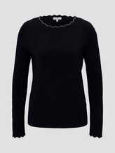 Strickpullover mit Muschelkragen - Frauen - Deep Black Strickpullover mit Muschelkragen - Frauen - Deep Black - 7 - TOM TAILOR