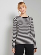 Strickpullover mit Muschelkragen - Frauen - black white stripe Strickpullover mit Muschelkragen - Frauen - black white stripe - 1 - TOM TAILOR