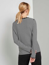 Strickpullover mit Muschelkragen - Frauen - black white stripe Strickpullover mit Muschelkragen - Frauen - black white stripe - 2 - TOM TAILOR