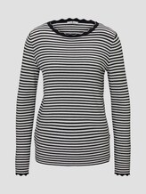 Strickpullover mit Muschelkragen - Frauen - black white stripe Strickpullover mit Muschelkragen - Frauen - black white stripe - 7 - TOM TAILOR