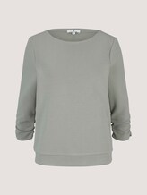 Sweatshirt mit Raffungen am Ärmel - Frauen - Prairie Grass Green Sweatshirt mit Raffungen am Ärmel - Frauen - Prairie Grass Green - 7 - TOM TAILOR