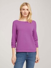 Sweatshirt mit Raffungen am Ärmel - Frauen - plum blossom lilac Sweatshirt mit Raffungen am Ärmel - Frauen - plum blossom lilac - 1 - TOM TAILOR