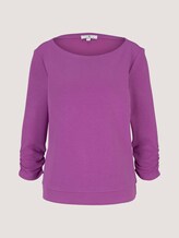 Sweatshirt mit Raffungen am Ärmel - Frauen - plum blossom lilac Sweatshirt mit Raffungen am Ärmel - Frauen - plum blossom lilac - 7 - TOM TAILOR