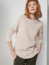 Meliertes Sweatshirt mit Stickereien - Frauen - desert sand melange Meliertes Sweatshirt mit Stickereien - Frauen - desert sand melange - 5 - TOM TAILOR