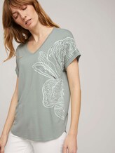 Print T-Shirt mit LENZING™ ECOVERO™ - Frauen - Prairie Grass Green Print T-Shirt mit LENZING™ ECOVERO™ - Frauen - Prairie Grass Green - 9 - TOM TAILOR
