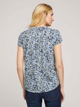 Henley T-Shirt mit Raffungen - Frauen - navy floral design Henley T-Shirt mit Raffungen - Frauen - navy floral design - 2 - TOM TAILOR