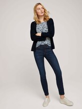 Henley T-Shirt mit Raffungen - Frauen - navy floral design Henley T-Shirt mit Raffungen - Frauen - navy floral design - 3 - TOM TAILOR
