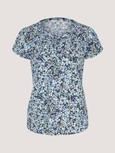 Henley T-Shirt mit Raffungen - Frauen - navy floral design Henley T-Shirt mit Raffungen - Frauen - navy floral design - 7 - TOM TAILOR
