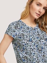 Henley T-Shirt mit Raffungen - Frauen - navy floral design Henley T-Shirt mit Raffungen - Frauen - navy floral design - 9 - TOM TAILOR