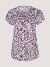 Henley T-Shirt mit Raffungen - Frauen - offwhite floral design Henley T-Shirt mit Raffungen - Frauen - offwhite floral design - 7 - TOM TAILOR