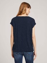 Elastisches T-Shirt in Knitteroptik - Frauen - Sky Captain Blue Elastisches T-Shirt in Knitteroptik - Frauen - Sky Captain Blue - 2 - TOM TAILOR