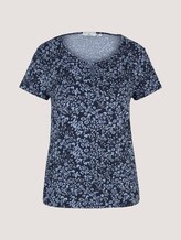 Gemustertes T-Shirt mit elastischem Bund - Frauen - navy flower design Gemustertes T-Shirt mit elastischem Bund - Frauen - navy flower design - 7 - TOM TAILOR