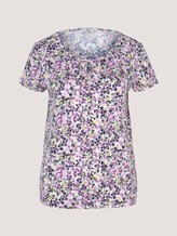 Gemustertes T-Shirt mit elastischem Bund - Frauen - offwhite floral design Gemustertes T-Shirt mit elastischem Bund - Frauen - offwhite floral design - 7 - TOM TAILOR