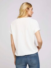 Strukturiertes T-Shirt mit V-Ausschnitt - Frauen - Whisper White Strukturiertes T-Shirt mit V-Ausschnitt - Frauen - Whisper White - 2 - TOM TAILOR