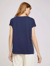 Gemustertes T-Shirt im Materialmix - Frauen - navy floral design Gemustertes T-Shirt im Materialmix - Frauen - navy floral design - 2 - TOM TAILOR