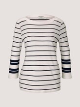 Gestreiftes 3/4 Arm Shirt mit Bio-Baumwolle - Frauen - navy irregular stripe Gestreiftes 3/4 Arm Shirt mit Bio-Baumwolle - Frauen - navy irregular stripe - 7 - TOM TAILOR