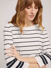 Gestreiftes 3/4 Arm Shirt mit Bio-Baumwolle - Frauen - navy irregular stripe Gestreiftes 3/4 Arm Shirt mit Bio-Baumwolle - Frauen - navy irregular stripe - 9 - TOM TAILOR