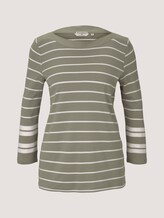 Gestreiftes 3/4 Arm Shirt mit Bio-Baumwolle - Frauen - green irregular stripe Gestreiftes 3/4 Arm Shirt mit Bio-Baumwolle - Frauen - green irregular stripe - 7 - TOM TAILOR